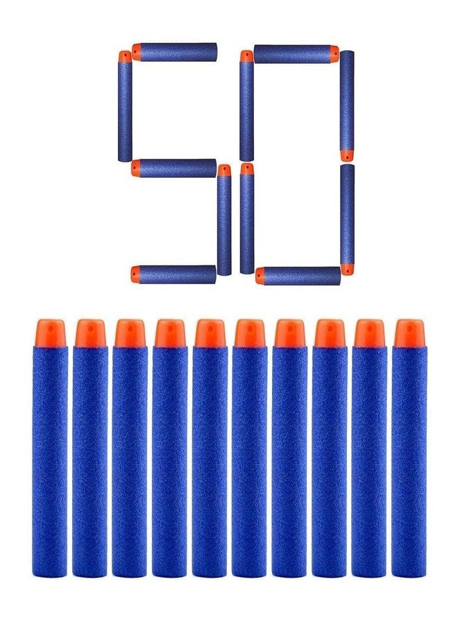 CLAPONE Hollow Out Soft Foam Refill Darts for N-Strike Elite Series Blasters Soft Foam Refill Darts for Nerf N-Strike Elite Blasters Hollow Safe & Durable Premium Bullets(Blue, 50 Pieces) - Image 1